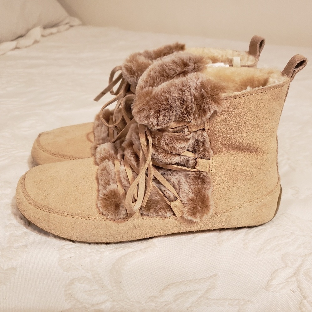 Lucky Brand Booties Leather Uppers,  faux fur 6